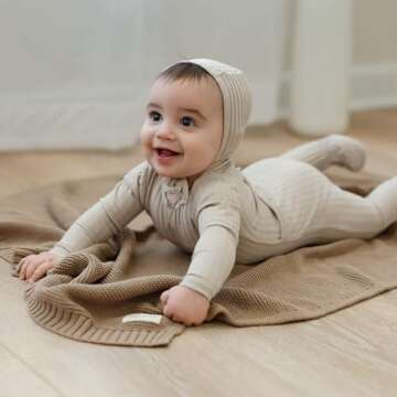 Bleu La La Organic Baby Blanket - Soft & Breathable Swaddle