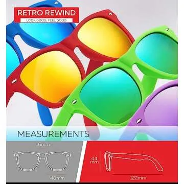 Retro Rewind Kids Sunglasses with UV Protection