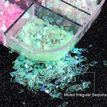 12 Colors Gradient Nail Art Glitter Sequins for DIY Glam