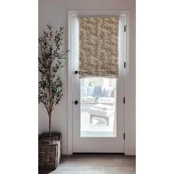 Custom Cordless Vintage Leaf Roman Window Shades for Home