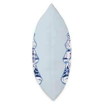 Chinoiserie Christmas Winter Blue Willow Home Decor Hanukkah Throw Pillow