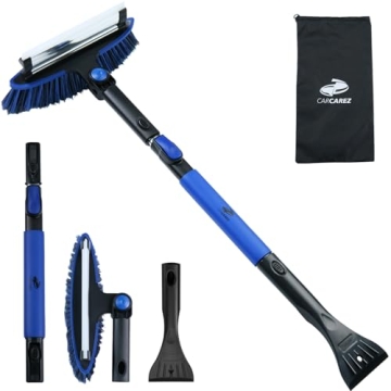 CARCAREZ 39" Extendable Car Snow Brush and Ice Scraper, Windshield Window Ice Snow Removal Snow Broo...