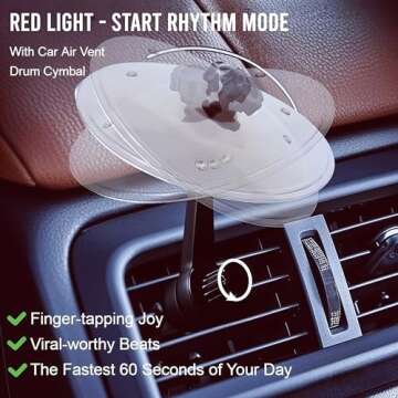 2 Pack Car Cymbal Air Vent Mounted – Mini Drum Crash Cymbal for Endless Rhythmic Fun on the Road M...