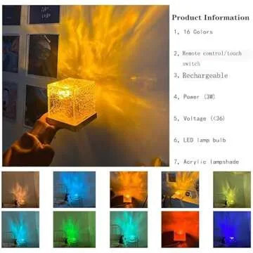 Kiuwxduy Wave Lamp Cube - LED Ripple Lighting for Ambiance