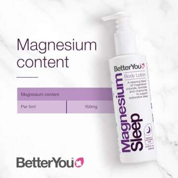 BetterYou Magnesium Sleep Body Lotion - Relaxing Body Lotion - Magnesium Body Cream with Lavender an...