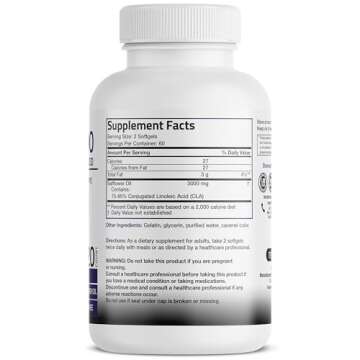 Bronson CLA 3000 Extra High Potency Supports Healthy Weight Management Lean Muscle Mass Non-Stimulat...