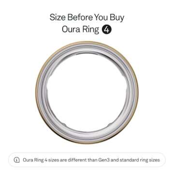 Oura Ring 4 - Gold - Size 9 - Smart Ring - Size First with Oura Ring 4 Sizing Kit - Sleep Tracking W...