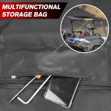 MFC Soft Canvas Roof Top Compatible with for 2014-2023 UTV Polaris RZR 900 900S 1000 S XP1000 Turbo 2 Seater Soft Top Roof Sun Visor Replacement for Part Number 2883073