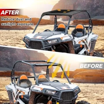 MFC Soft Canvas Roof Top Compatible with for 2014-2023 UTV Polaris RZR 900 900S 1000 S XP1000 Turbo 2 Seater Soft Top Roof Sun Visor Replacement for Part Number 2883073