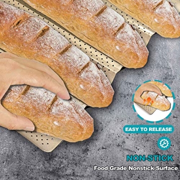 Anaeat Nonstick Baguette Pan Set for Perfect French Bread