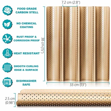 Anaeat Nonstick Baguette Pan Set for Perfect French Bread