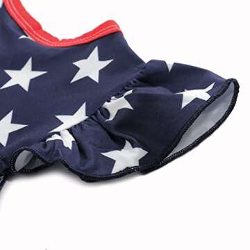 Little Girls American Flag Dress Memorial Day Outfit Toddler USA Independence Day Kids Patriotic Clothes 4th of July Dresses 6-7 Years