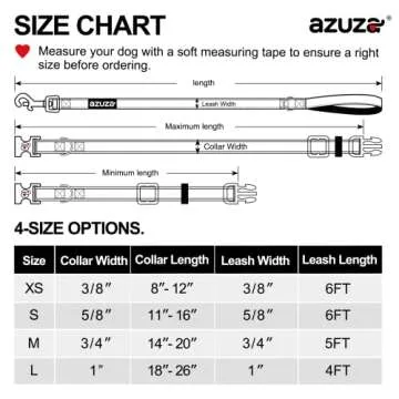 azuza Valentine's Day Day Dog Collar and Leash Set, Adjustable Pink Dog Collar with Sparkly Red Heart Pattern Matching Leash Valentines Day Gift for Medium Dogs