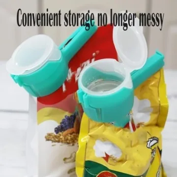 4 Pcs Food Bag Clips with Pour Spout for Kitchen Storage