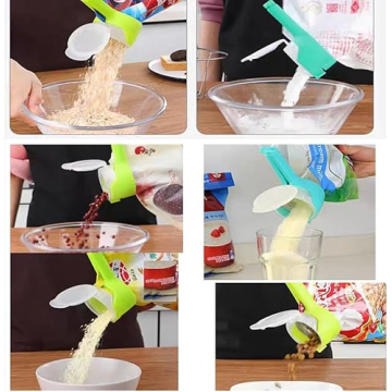 4 Pcs Food Bag Clips with Pour Spout for Kitchen Storage