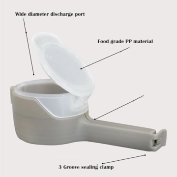 4 Pcs Food Bag Clips with Pour Spout for Kitchen Storage