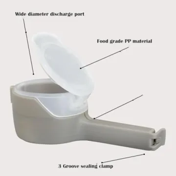 4 Pcs Food Bag Clips with Pour Spout for Kitchen Storage