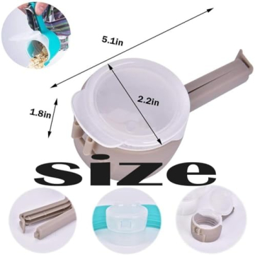 4 Pcs Food Bag Clips with Pour Spout for Kitchen Storage