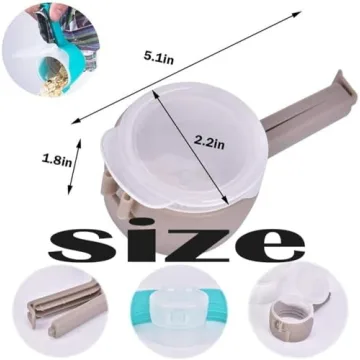 4 Pcs Food Bag Clips with Pour Spout for Kitchen Storage