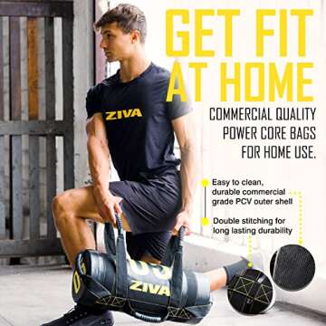 ZIVA Power Sandbag | Heavy Duty Pre Weighted Sand Bag for Strength Training and Fitness | Durable Wo...