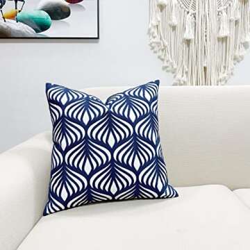 Slow Cow Embroidery Decorative Throw Pillow Cover Case for Couch Sofa Home Decor Modern Geometric Ac...