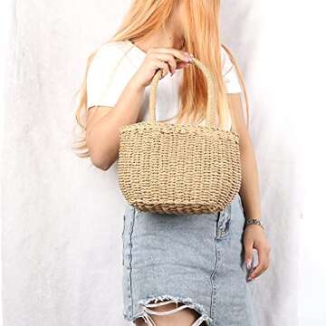 FENBEN Straw Bags for Women - Eco-Friendly Beach Tote