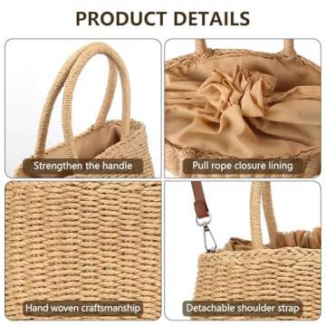 FENBEN Straw Bags for Women - Eco-Friendly Beach Tote