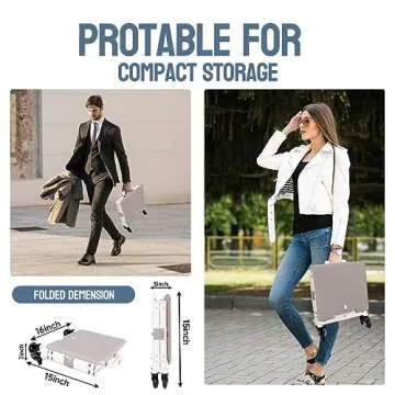 Honshine Collapsible Rolling Crate with Spinning Open Lid, Large Utility Cart with Noiseless Brake Wheels & Telescoping Handle, Trolley for Teacher Grocery File Travel Art Supplies (Milky White)