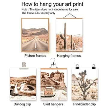 Roslynity Nature Wall Art Prints Set of 6 Southwestern Decor Desert Cactus Wall Decor Western Succulent Prints Joshua Tree Western Room Desert Photography Art for Home Bedroom Decor (8"x10" UNFRAMED)