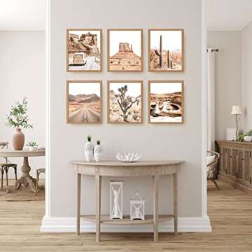 Roslynity Nature Wall Art Prints Set of 6 Southwestern Decor Desert Cactus Wall Decor Western Succulent Prints Joshua Tree Western Room Desert Photography Art for Home Bedroom Decor (8"x10" UNFRAMED)