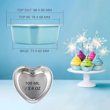 Heart Shaped Mini Cupcake Cups 20 Sets with Lids