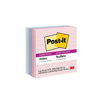 Post-it Super Sticky Recycled Notes - Pastel Colors 4x4