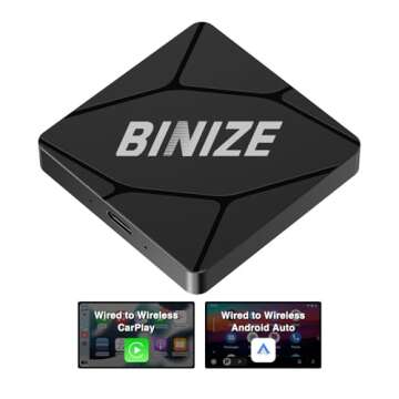 Wireless Carplay Adapter & Android Auto Wireless Adapter, 2-in-1 Converts Wired to Wireless Carplay ...