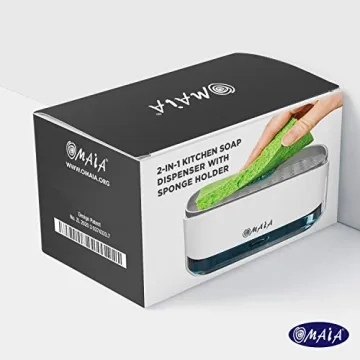 OMAIA 2-in-1 Dish Soap Dispenser with Sponge Holder - Kitchen Essential