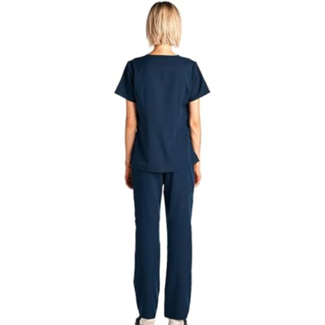 Dagacci Women's Scrubs Set - Stretch Contrast Pocket Design