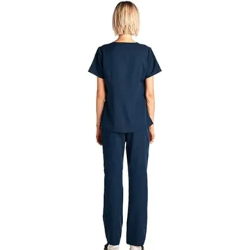 Dagacci Women's Scrubs Set - Stretch Contrast Pocket Design