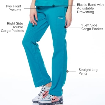 Dagacci Women's Scrubs Set - Stretch Contrast Pocket Design