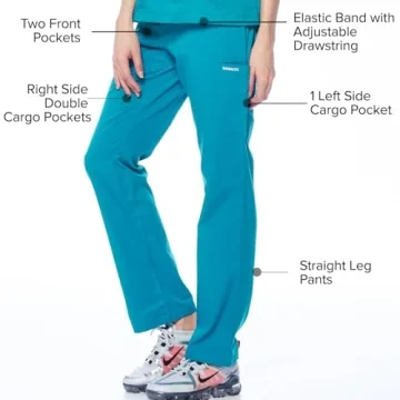 Dagacci Women's Scrubs Set - Stretch Contrast Pocket Design