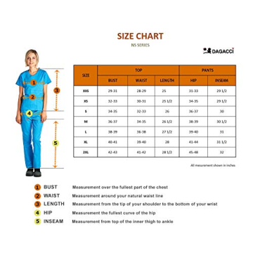 Dagacci Women's Scrubs Set - Stretch Contrast Pocket Design