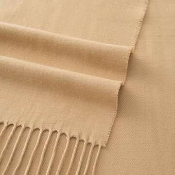 CALVIN & OLIVIA Ultra-Soft Winter Cashmere Feel Scarf Warm Long Unisex Winter Scarves Perfect Holiday Gift for Women Men Amazing Camel