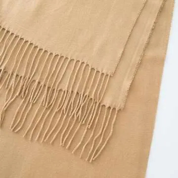 CALVIN & OLIVIA Ultra-Soft Winter Cashmere Feel Scarf Warm Long Unisex Winter Scarves Perfect Holiday Gift for Women Men Amazing Camel