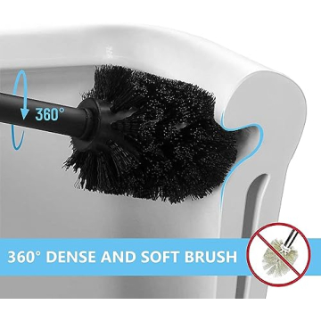 Stylish Durable Toilet Bowl Brush with Holder for Easy Cleaning