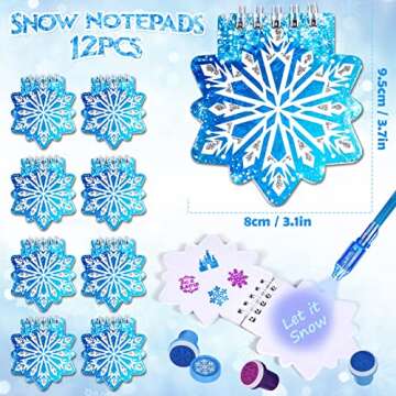 Winrayk Frozen Party Favors Birthday Supplies for Girls Kids, Invisible Ink Pen Snowflake Notebook Silicone Bracelet Stamper Sticker, Goodie Bag Stuffer Pinata Elsa Winter Party Favors Decor Serves 12
