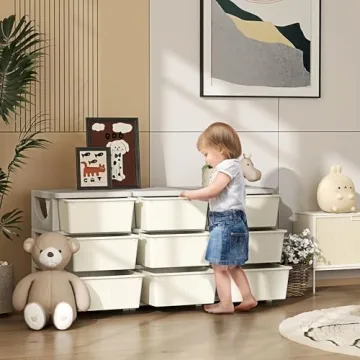 Compact Qaba 3 Tier Toy Organizer for Kids