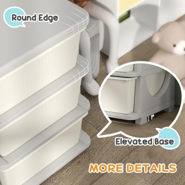 Compact Qaba 3 Tier Toy Organizer for Kids