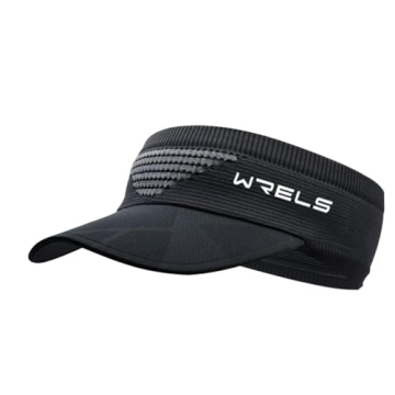 WRELS Visor Sun Hat for Kids Women Men,Adjustable Packable Sports Cap with Sweatband(46-60cm) (#B-Bl...