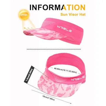 WRELS Visor Sun Hat for Kids Women Men,Adjustable Packable Sports Cap with Sweatband(46-60cm) (#B-Black)