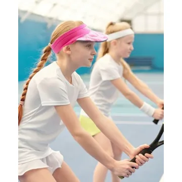 WRELS Visor Sun Hat for Kids Women Men,Adjustable Packable Sports Cap with Sweatband(46-60cm) (#B-Black)