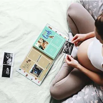 RubyRoo Baby Memory Book - Milestone Keepsake Baby Photo Album - First 5 Years Scrapbook Journal for Baby Boy or Girl - Pregnancy Gift for Baby Shower, Newborn Gender Neutral Record Book - Woodland