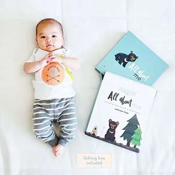 RubyRoo Baby Memory Book - Milestone Keepsake Baby Photo Album - First 5 Years Scrapbook Journal for Baby Boy or Girl - Pregnancy Gift for Baby Shower, Newborn Gender Neutral Record Book - Woodland